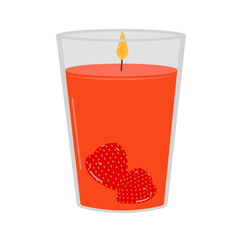 Flat illustration of typical scented wax candle. vector