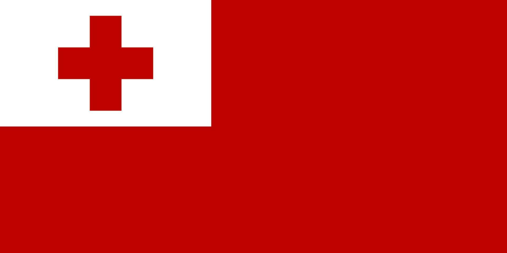 Tonga flag, official colors and proportion. Vector illustration.