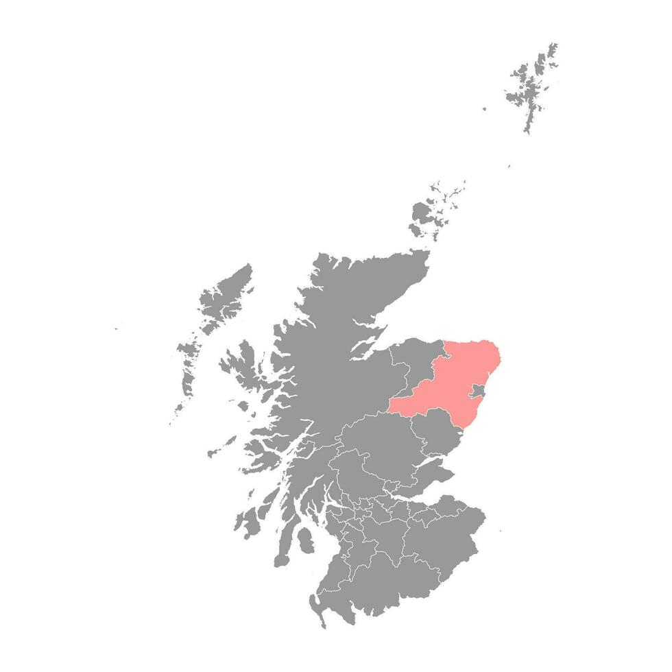 aberdeenshire mapa, Consejo zona de Escocia. vector ilustración.