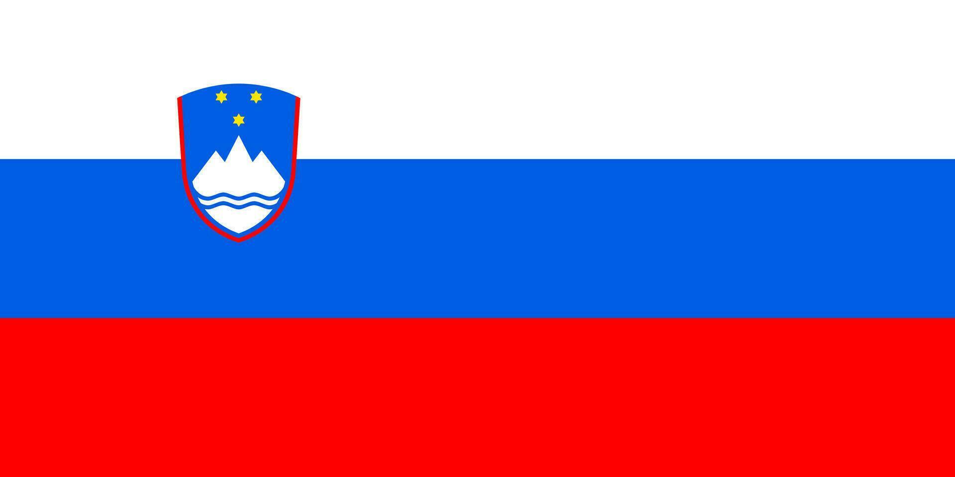 bandera de eslovenia, colores oficiales y proporción. ilustración vectorial vector