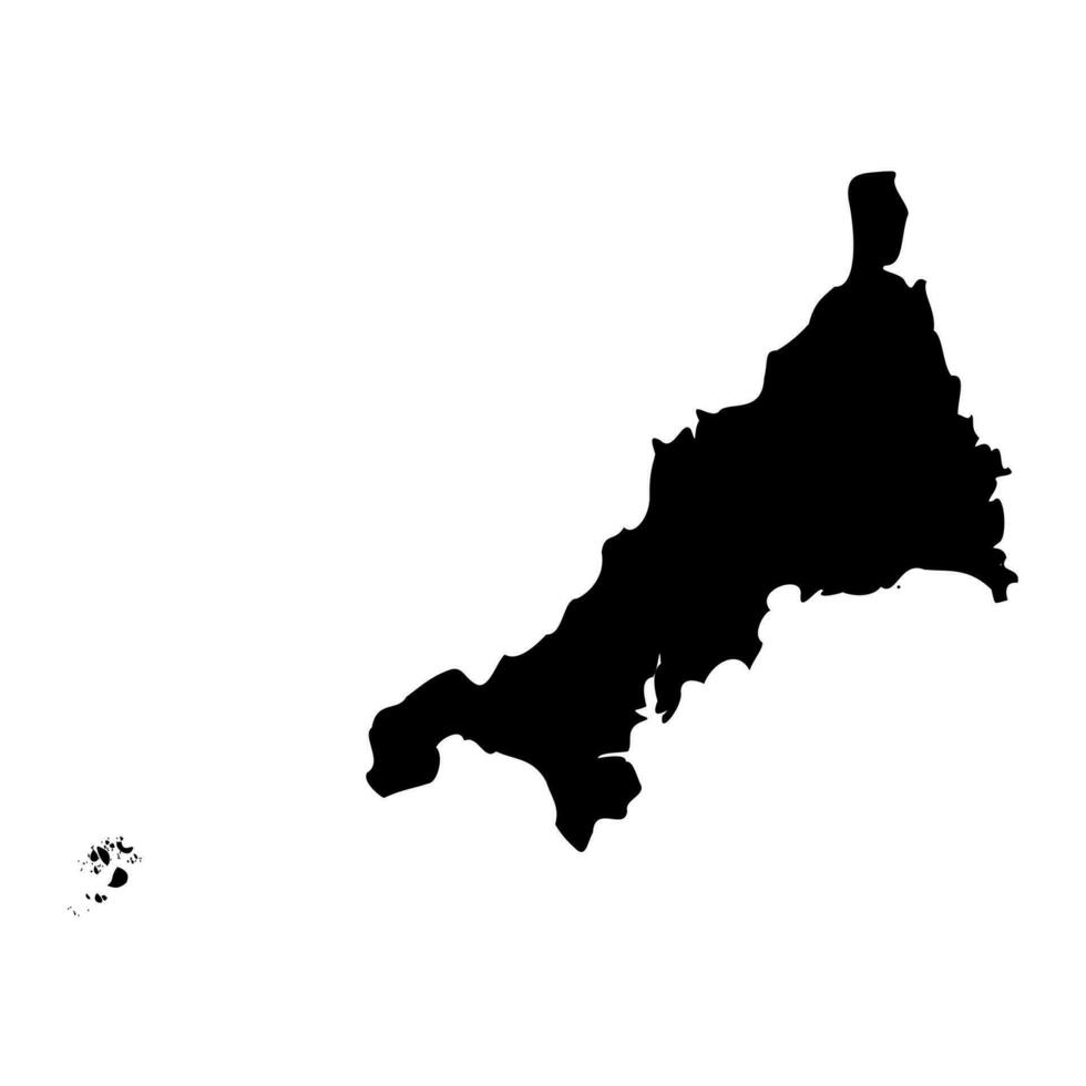 Cornwall map, administrative county of England. Vector illustration.