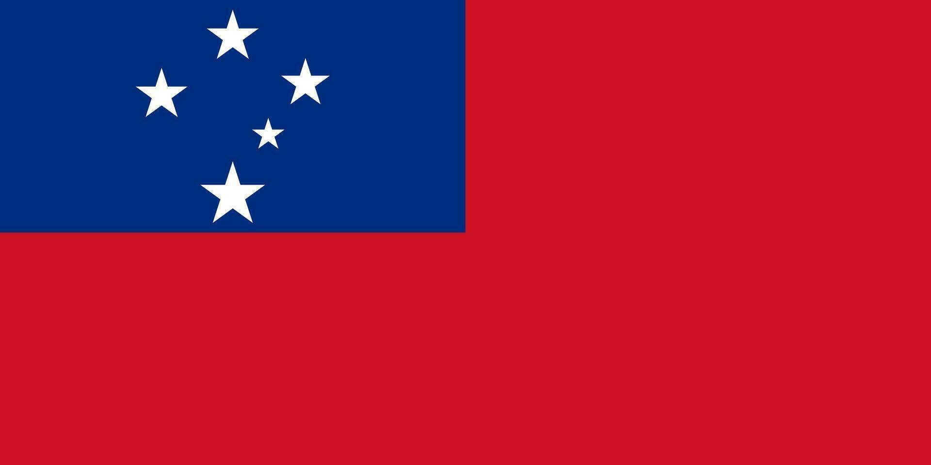 Samoa flag, official colors and proportion. Vector illustration.