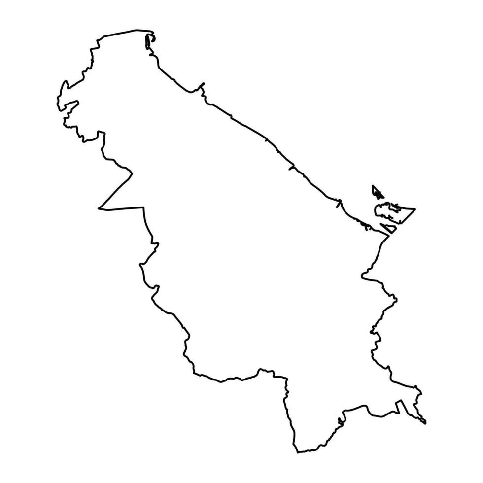 distrito de delyn mapa, distrito de Gales. vector ilustración.
