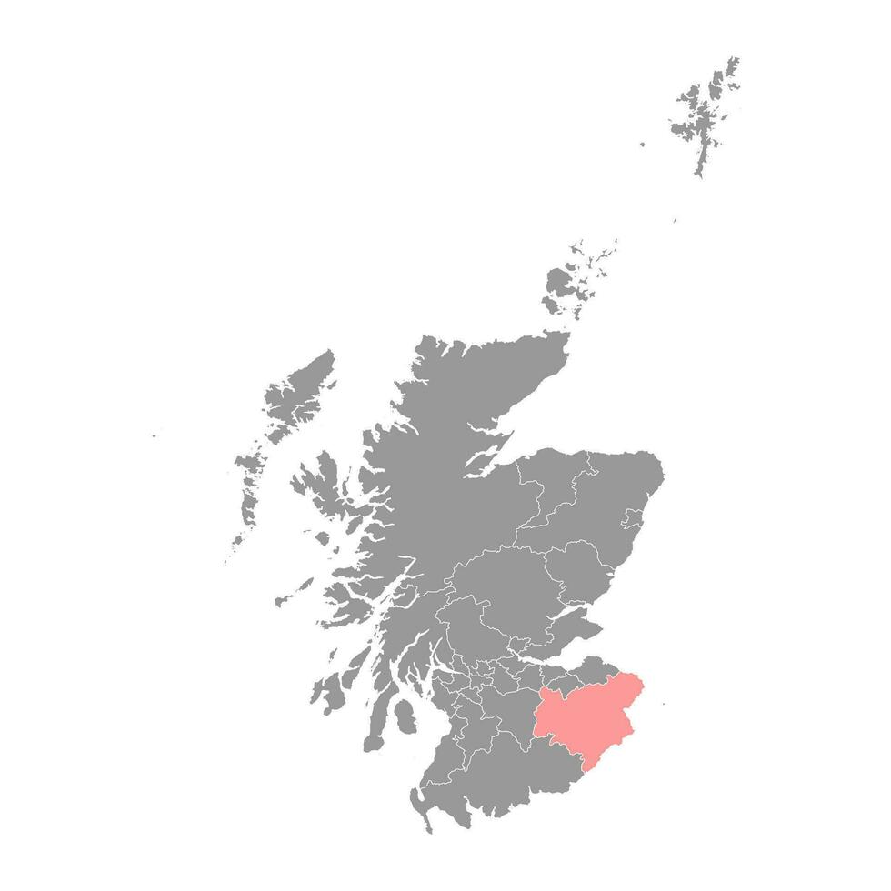 escocés fronteras mapa, Consejo zona de Escocia. vector ilustración.