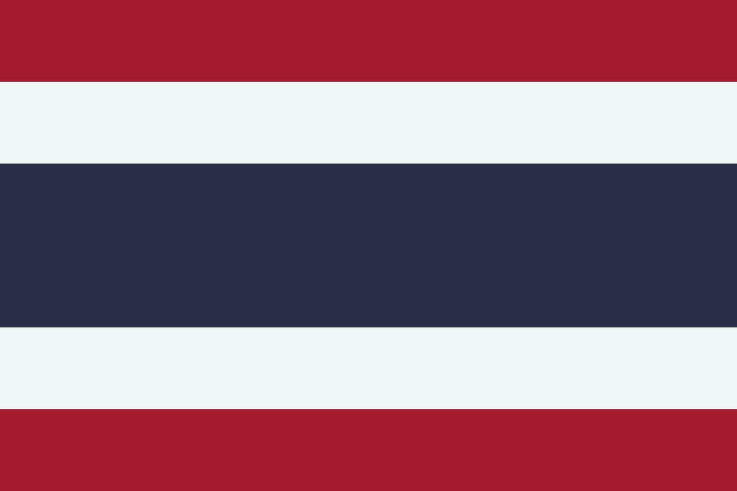 bandera de tailandia, colores oficiales y proporción. ilustración vectorial vector