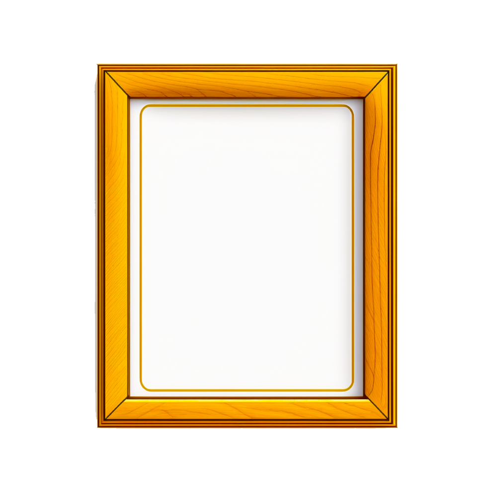 Golden frame png generative ai
