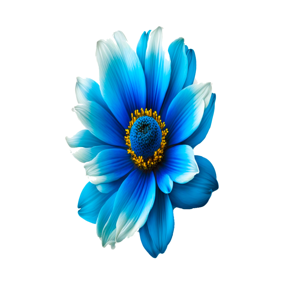 bleu gerbera fleur png génératif ai