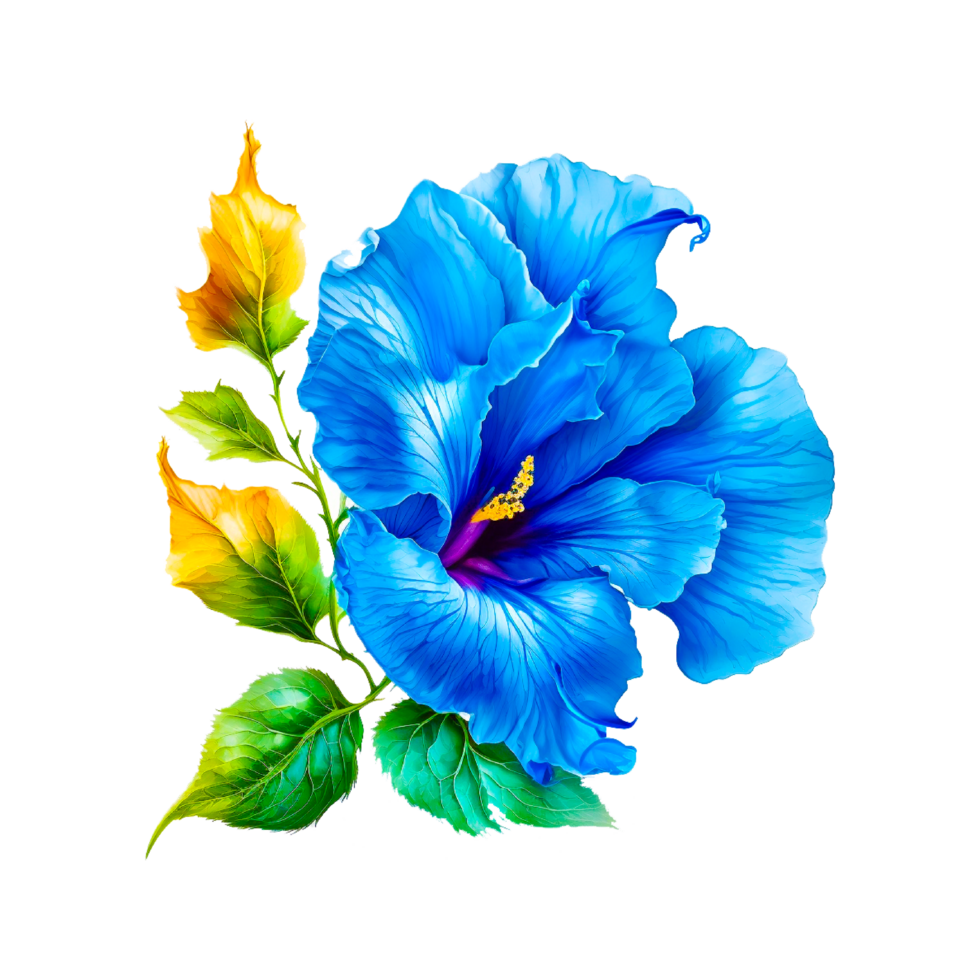 blauw gerbera bloem PNG generatief ai