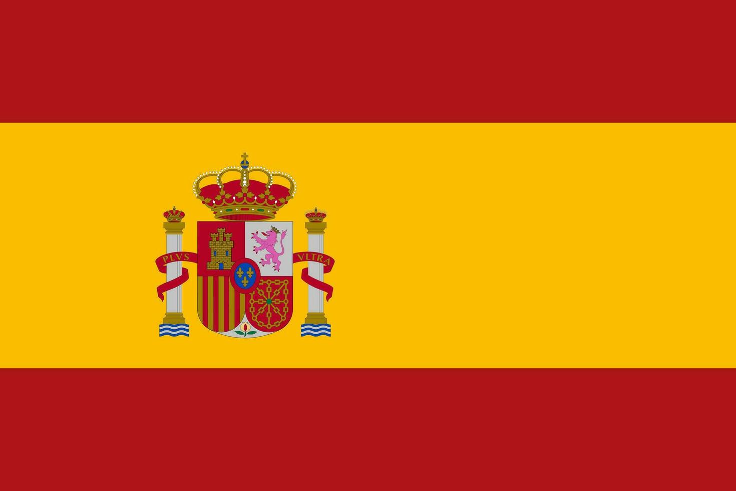 Spain flag, official colors and proportion. Vector illustration.
