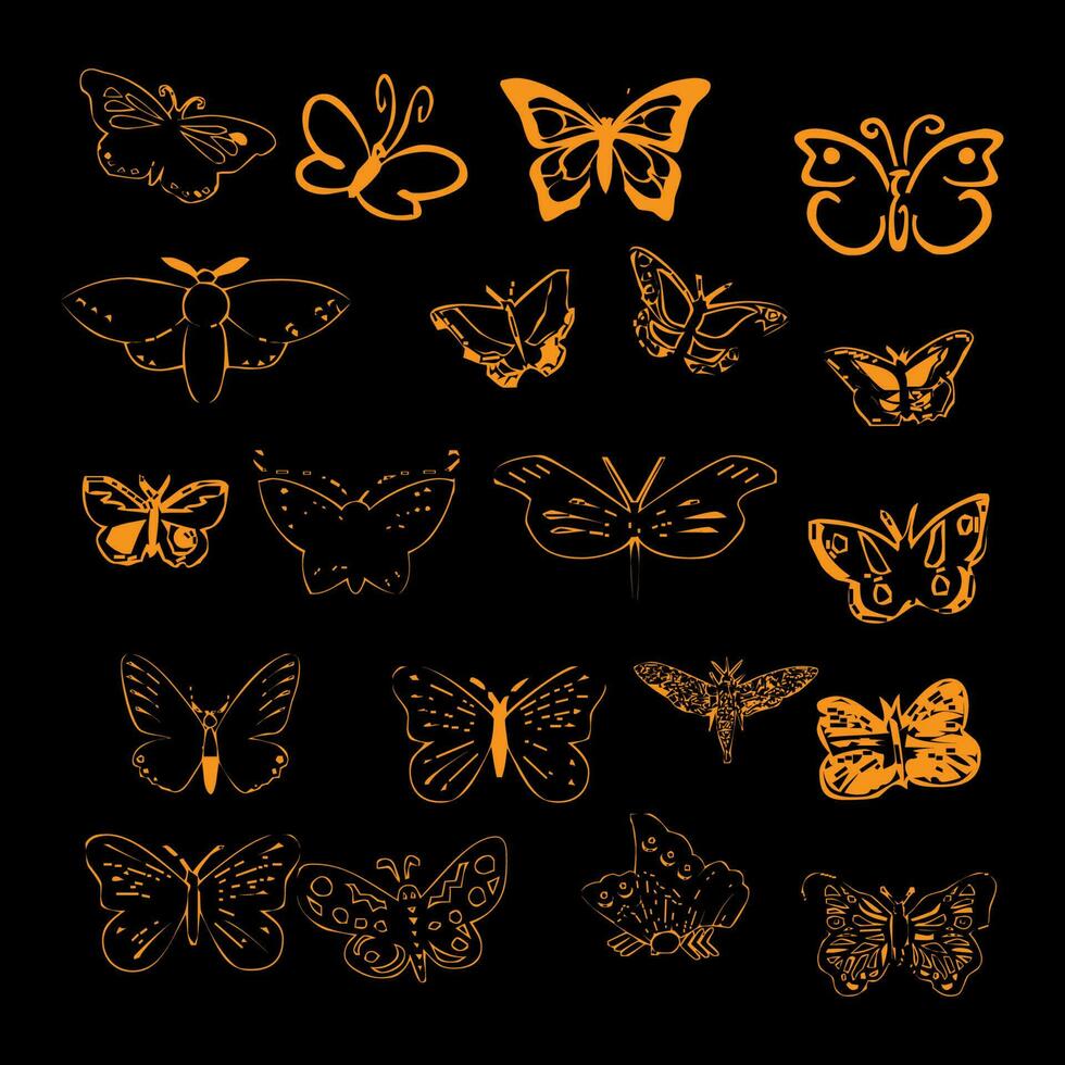 Stencils of beautiful butterflies. vector