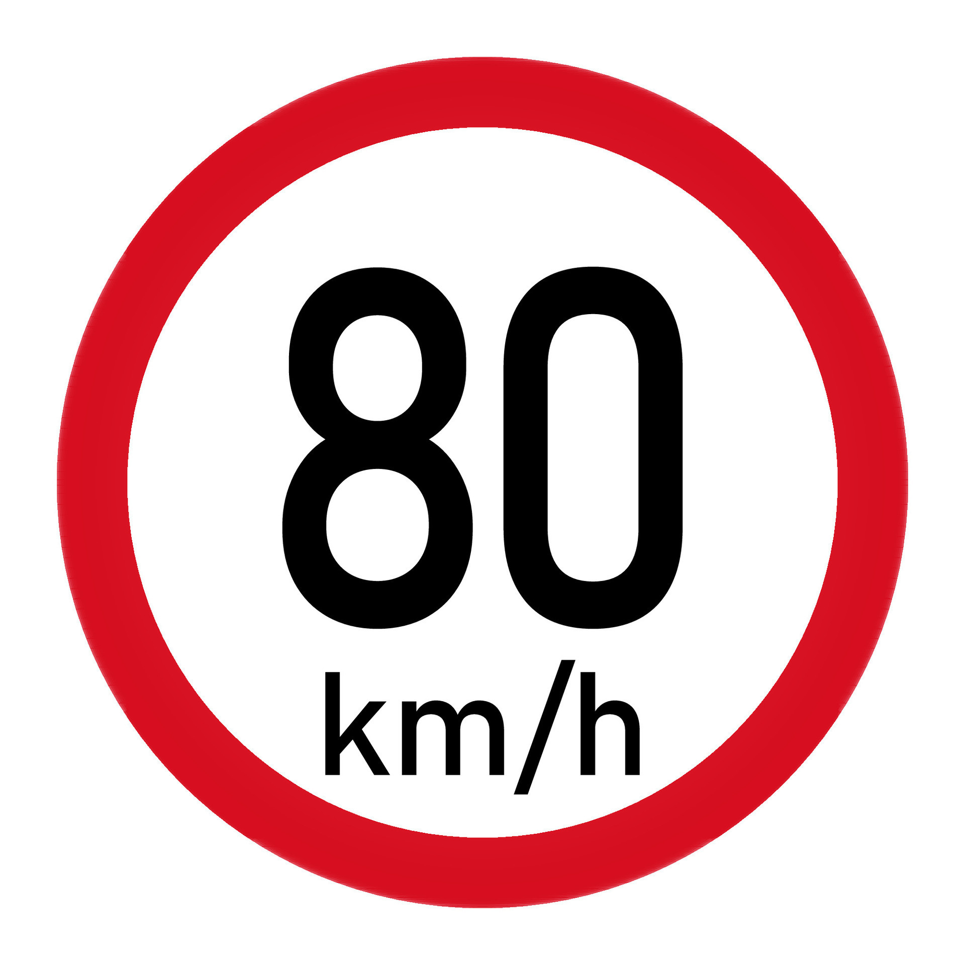 Traffic Signs Restricting Speed To 80 Kilometers Per Hour Maximum 