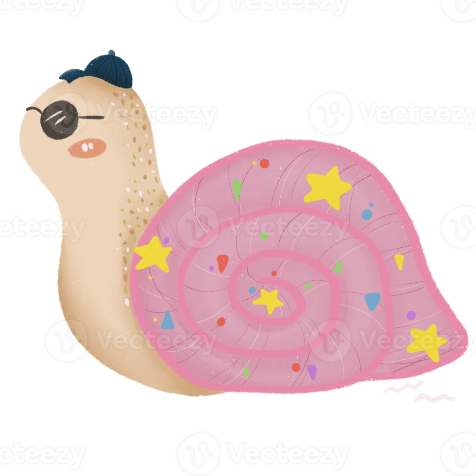 cute snail hand drawn png