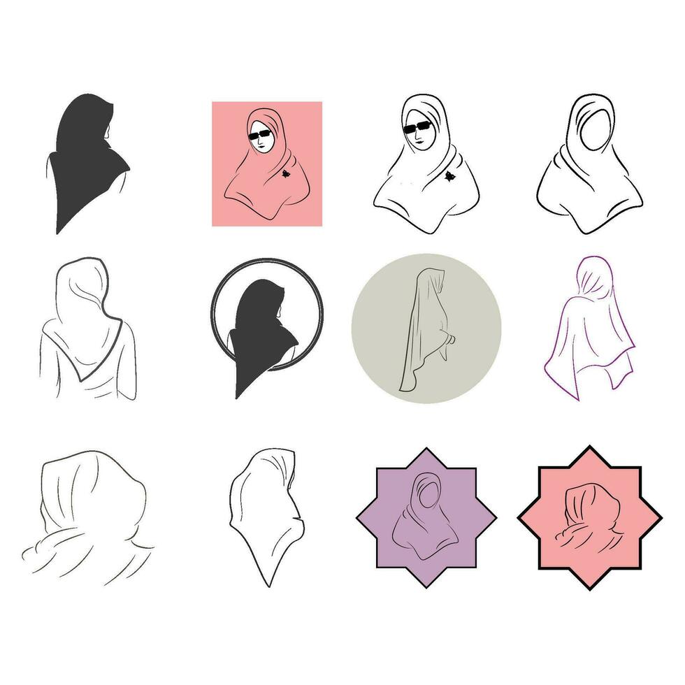 el hijab logo vector ilustración