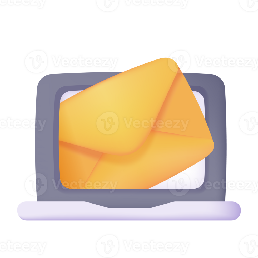 3d o email saltar fora a computador tela Internet Mensagens conceito para notícia alertas png