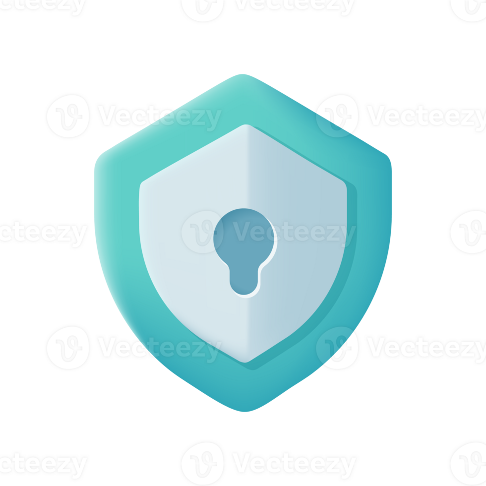 3d shield finger scanner icon. Security concept. Password. Money protection from crooks. 3d illustration png