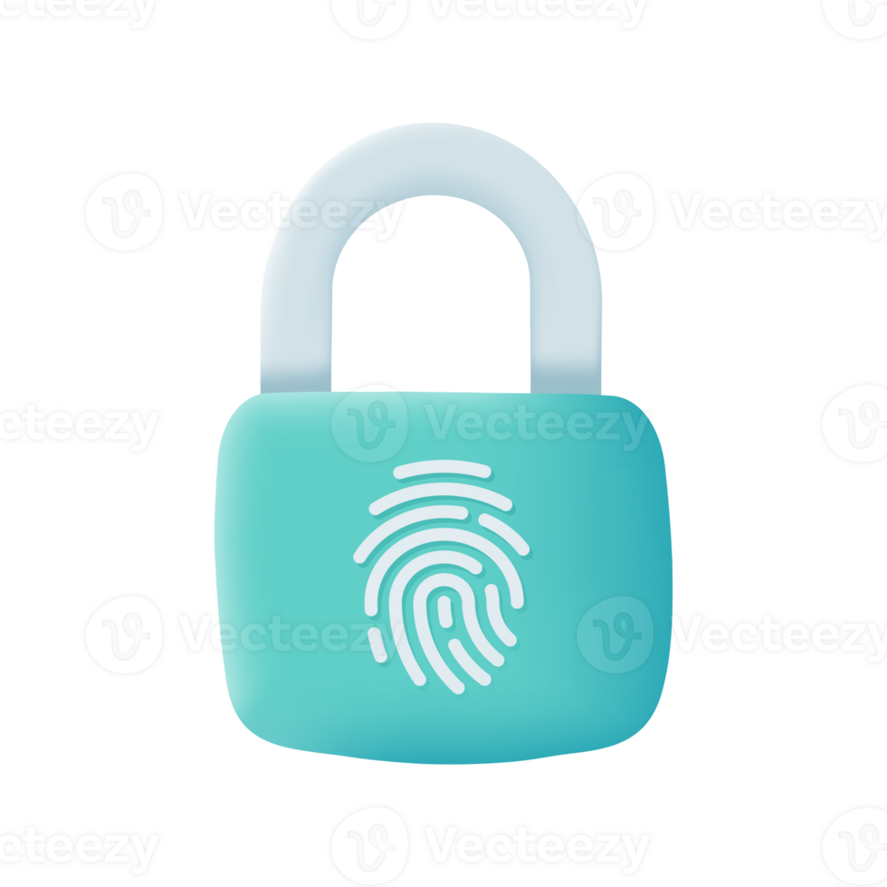 Padlock 3D icon. Security concept. Password. Money protection from crooks. 3d illustration png