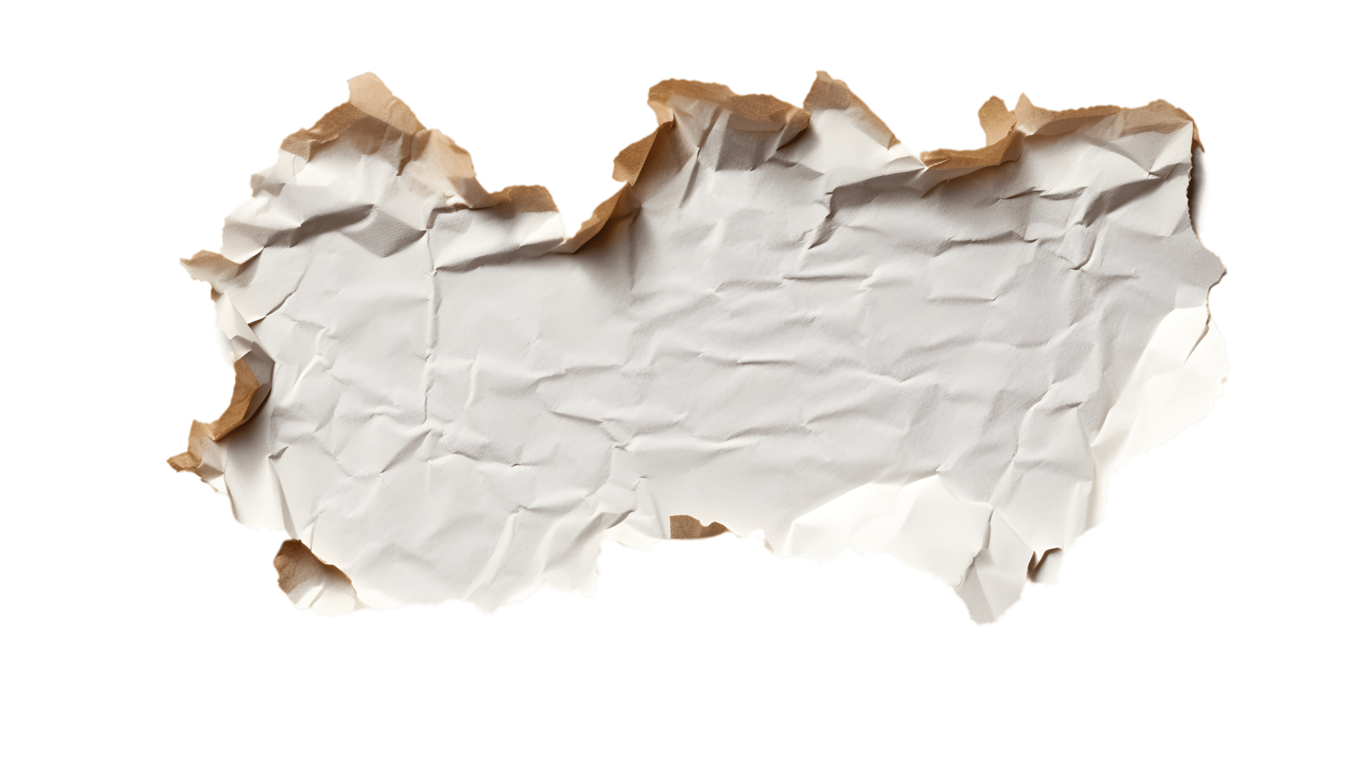 close up of a ripped piece of white paper with copy space isolated