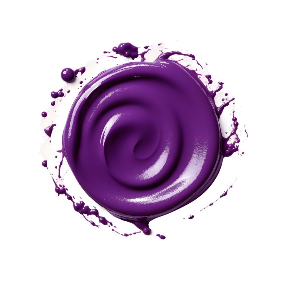 The round blot of nail purple polish isolated on transparent background. png