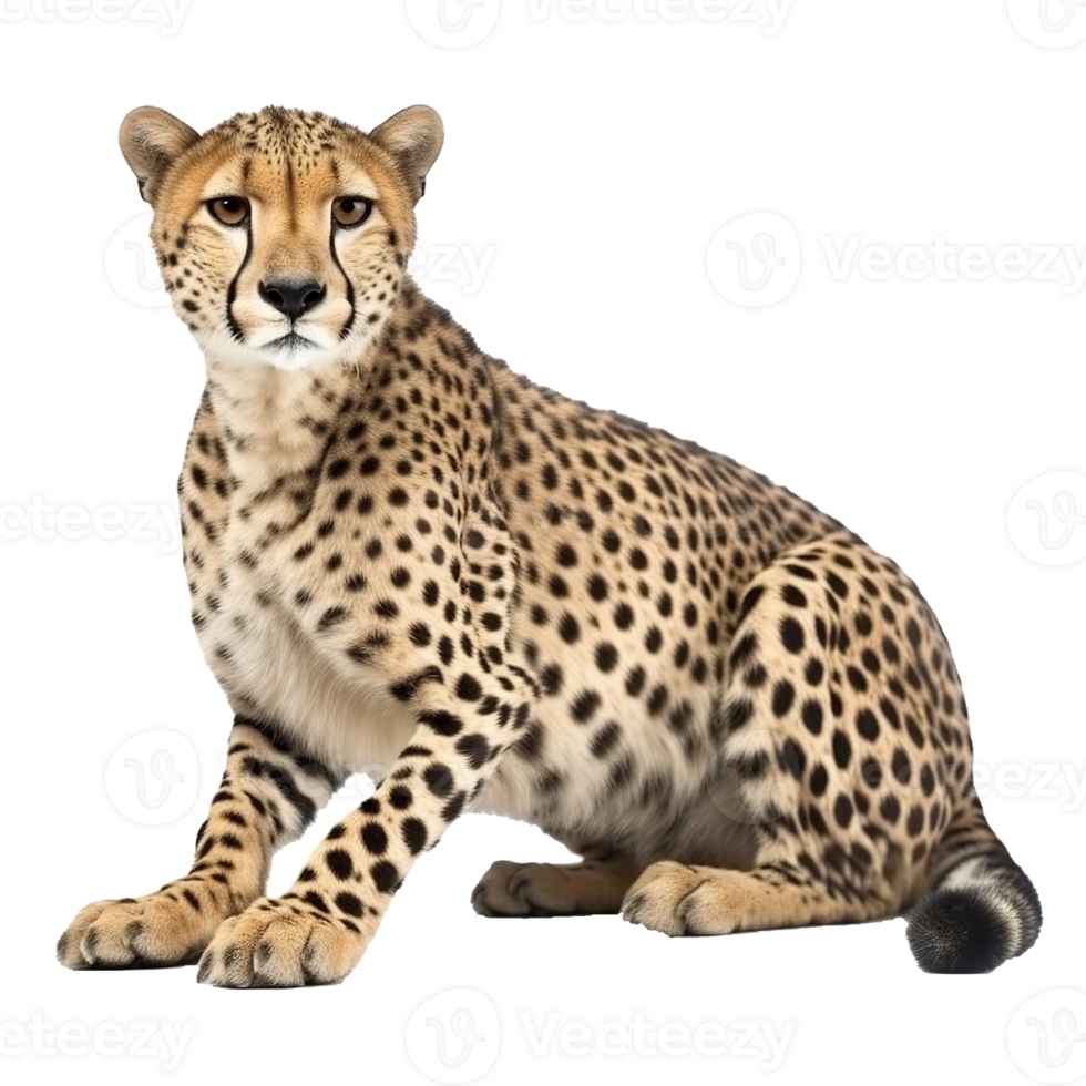 Gepard isoliert auf transparent Hintergrund, generieren ai png