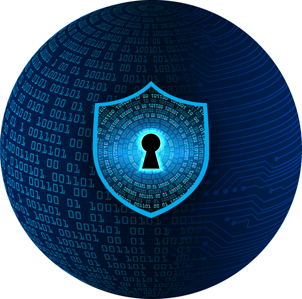 Modern Cybersecurity Technology Background with shield png