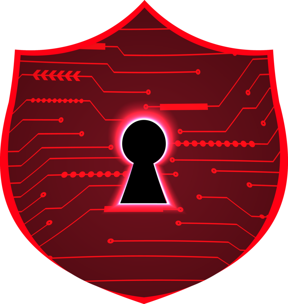 Modern Cybersecurity Technology Background with shield png