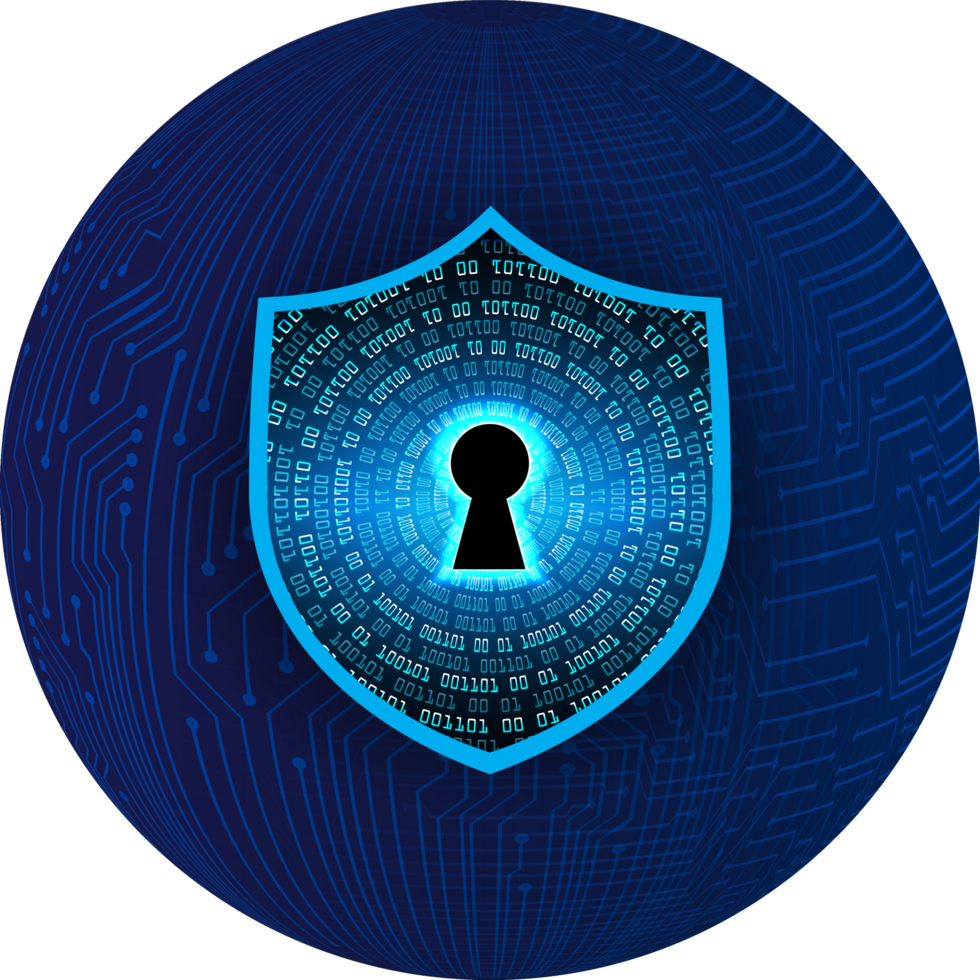 Modern Cybersecurity Technology Background with shield png