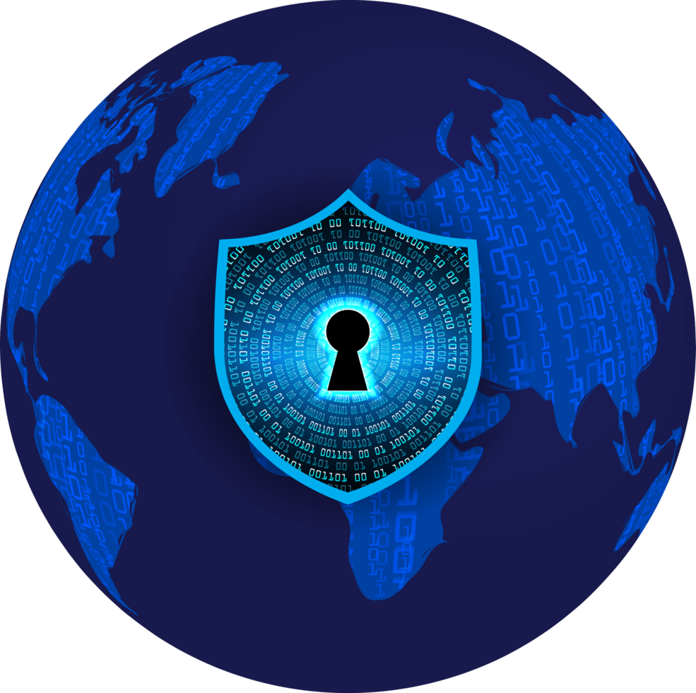 Modern Cybersecurity Technology Background with shield png