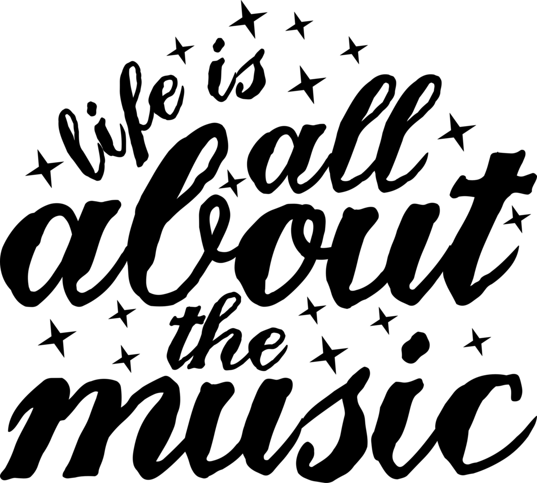 la vida tiene que ver con la música, el diseño de citas de tipografía musical. png