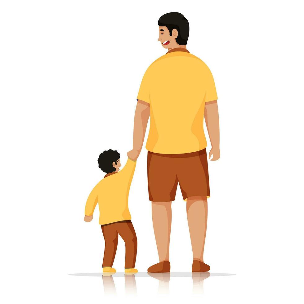 Father and son together vector