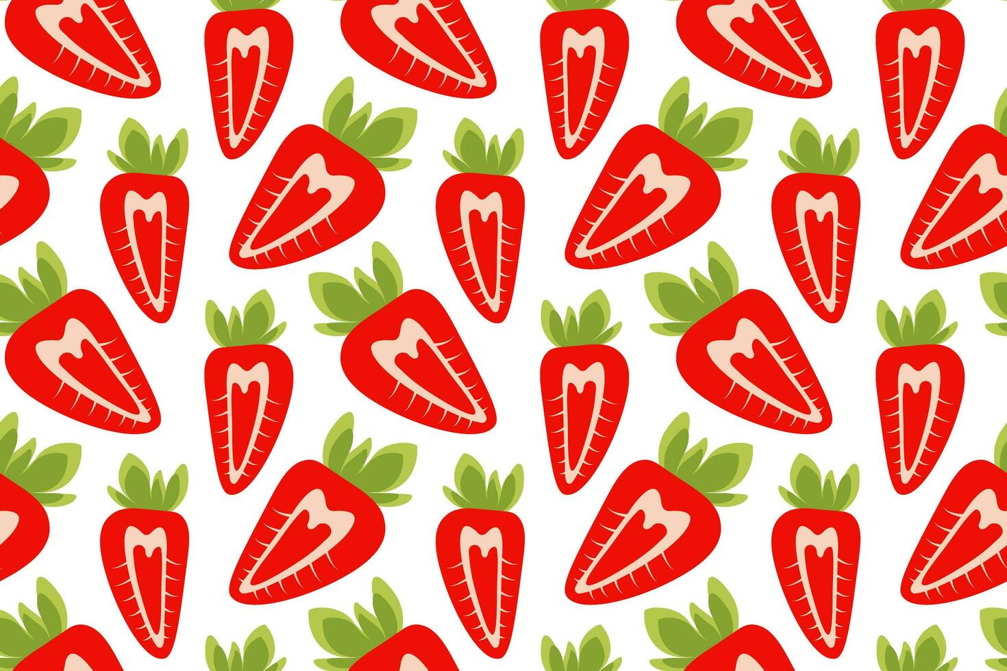 Seamless pattern of abstract image of a red strawberry in trendy hues. Backdrop texture. Vector. EPS vector