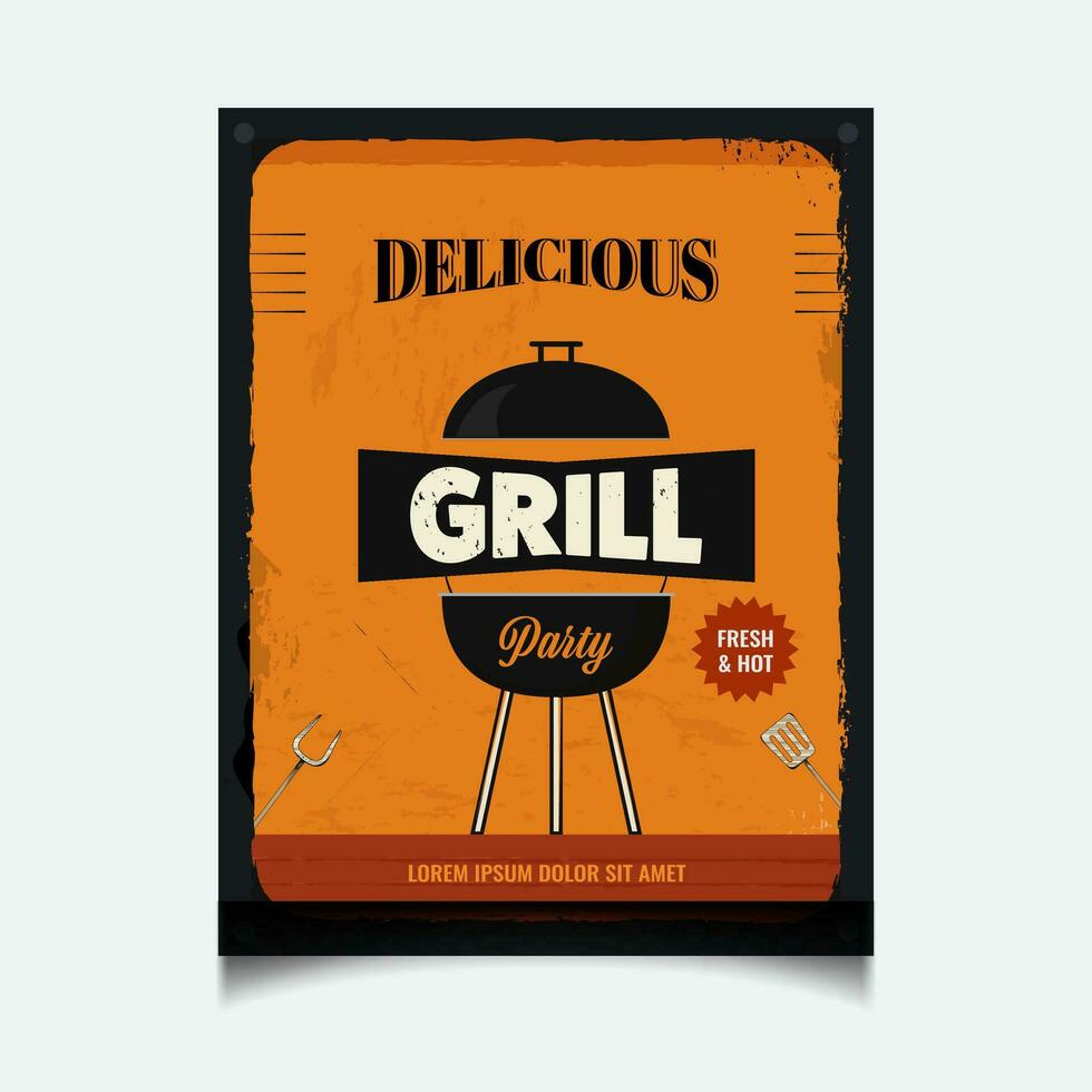 Barbecue Template or Menu design with space for your text vector