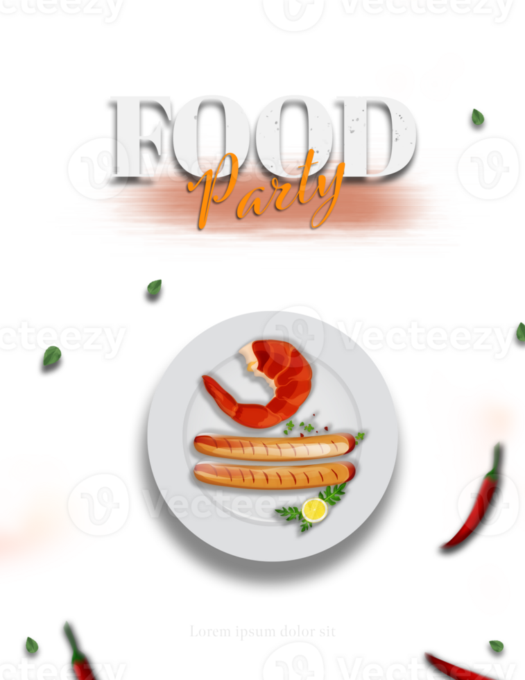 Barbecue Template or Menu design png