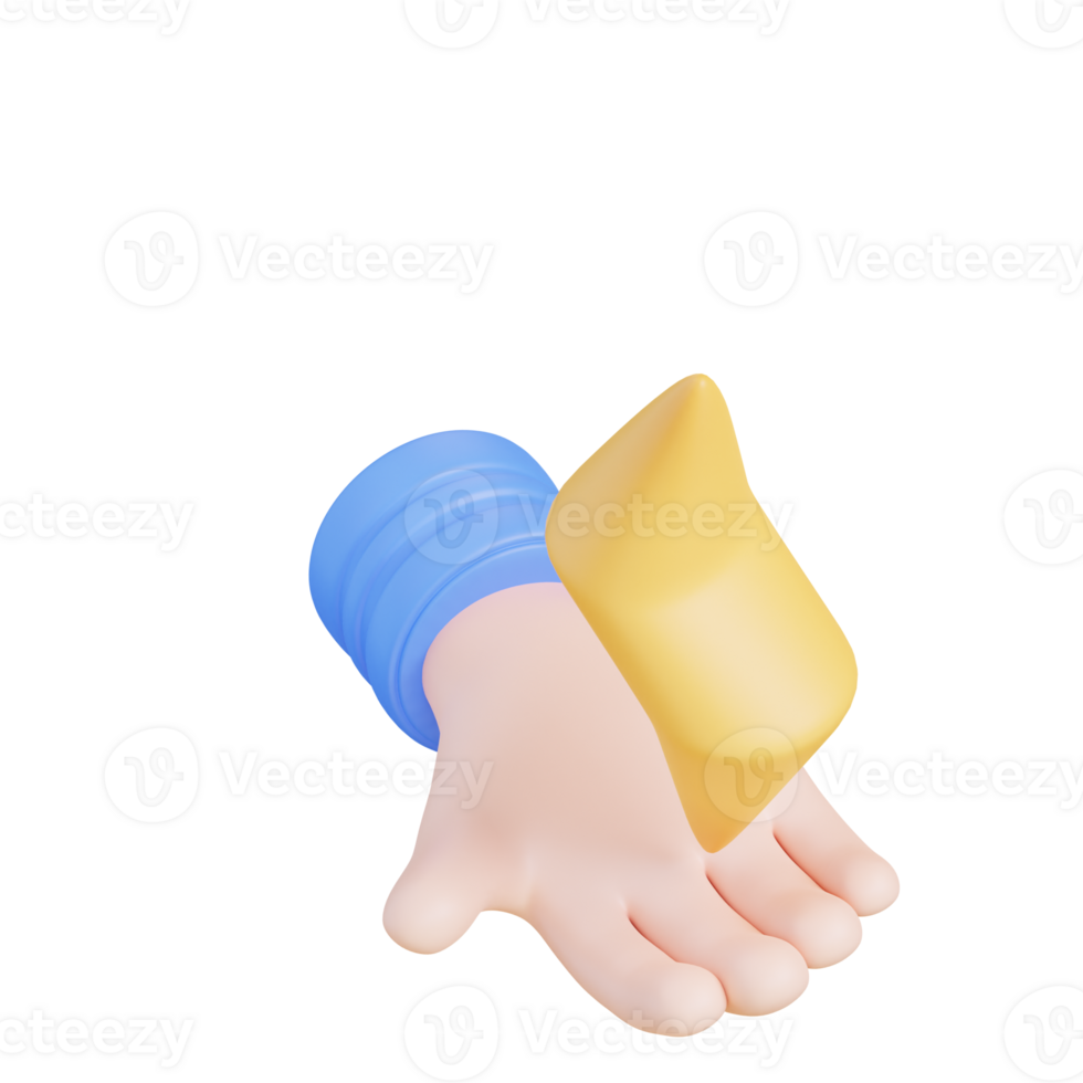 3d illustration hand holding electricity png