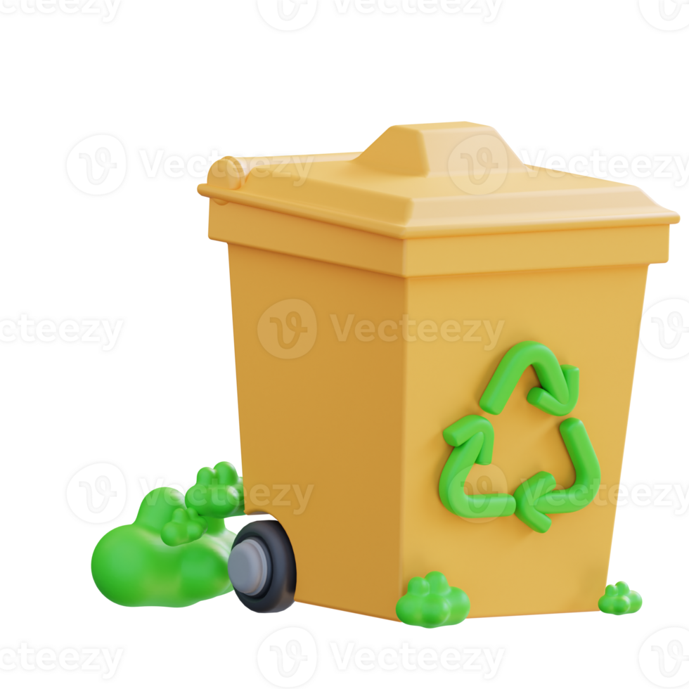 3d illustration of a recycling bin png