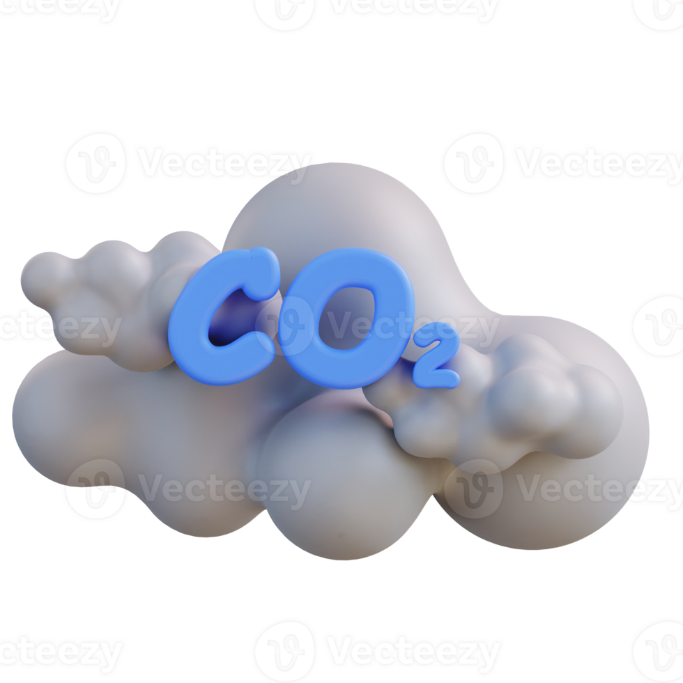 3d illustration of a cloud with carbon dioxide png