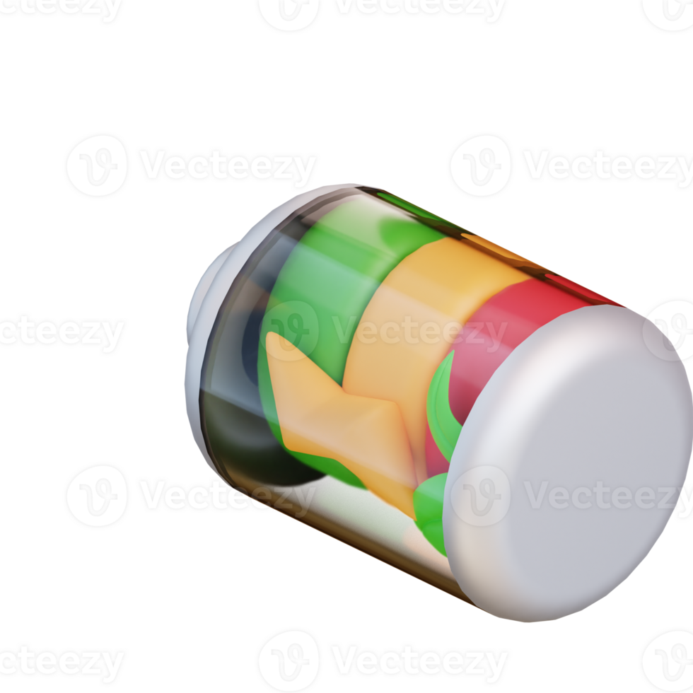 3d illustrazione di raccolta differenziata batteria png