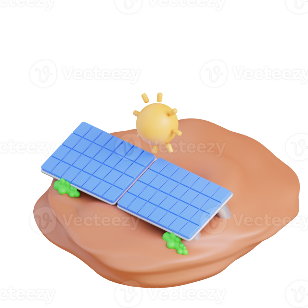 3d ilustração do uma solar painel png