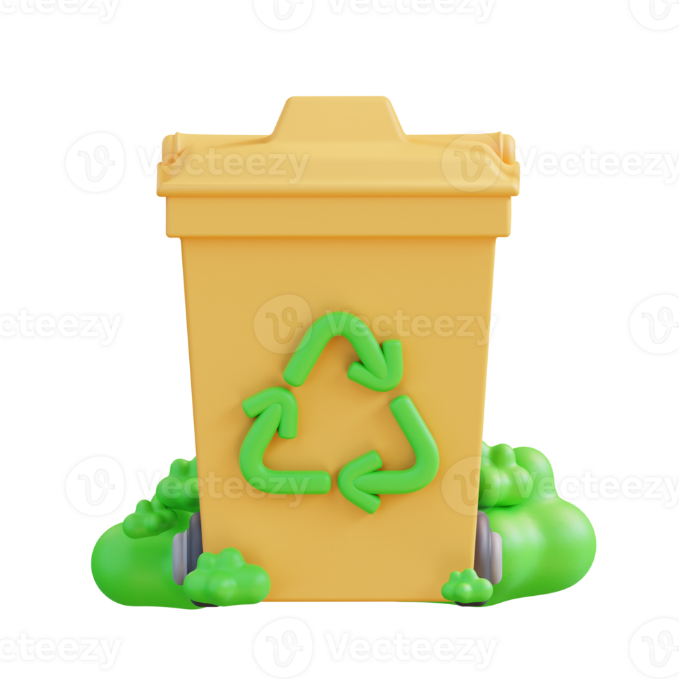 3d illustration of a recycling bin png