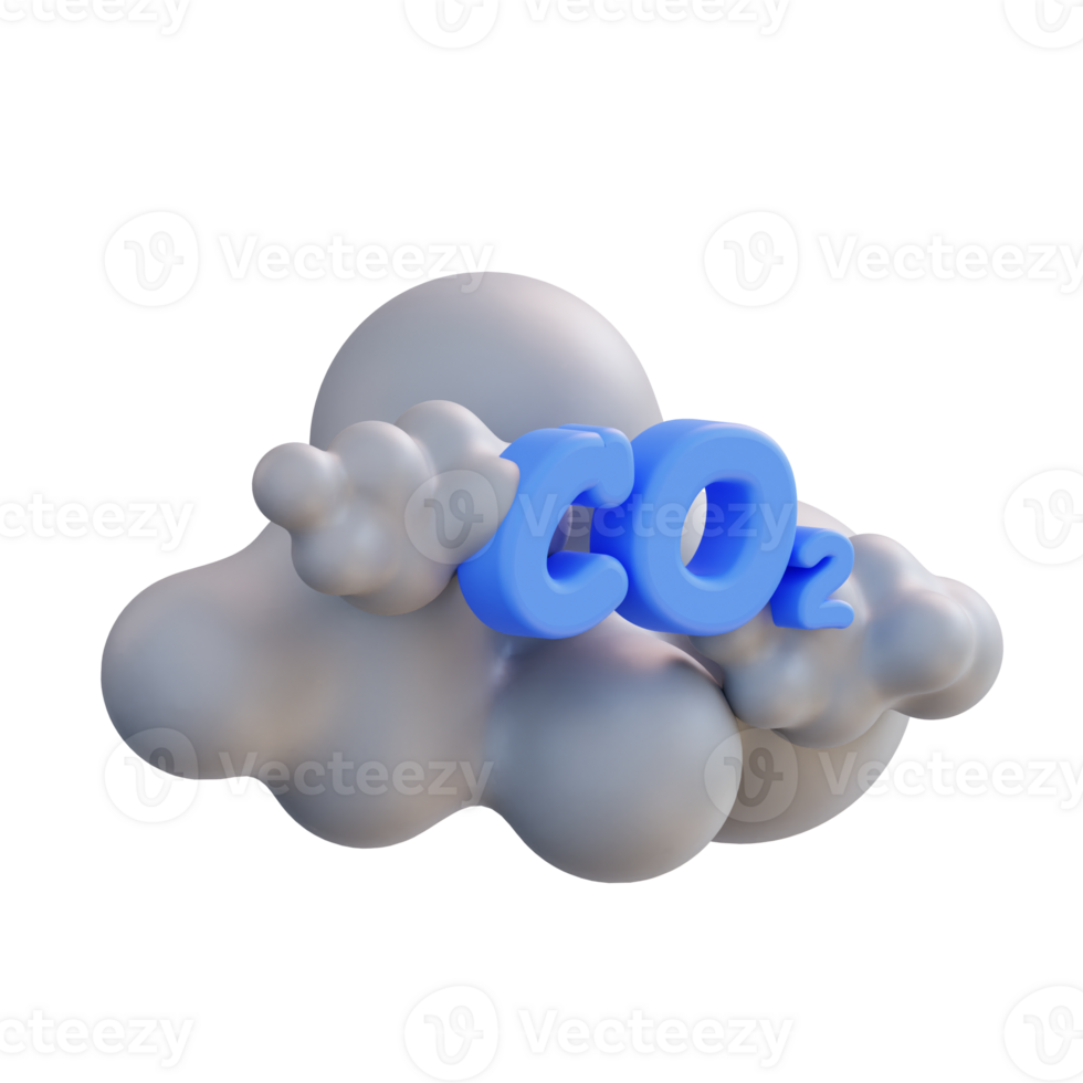 3d illustration of a cloud with carbon dioxide png