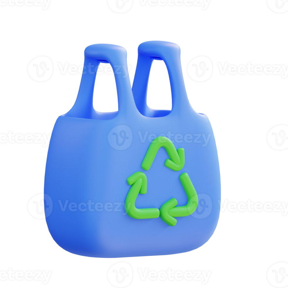 3d illustration of recycling bag png