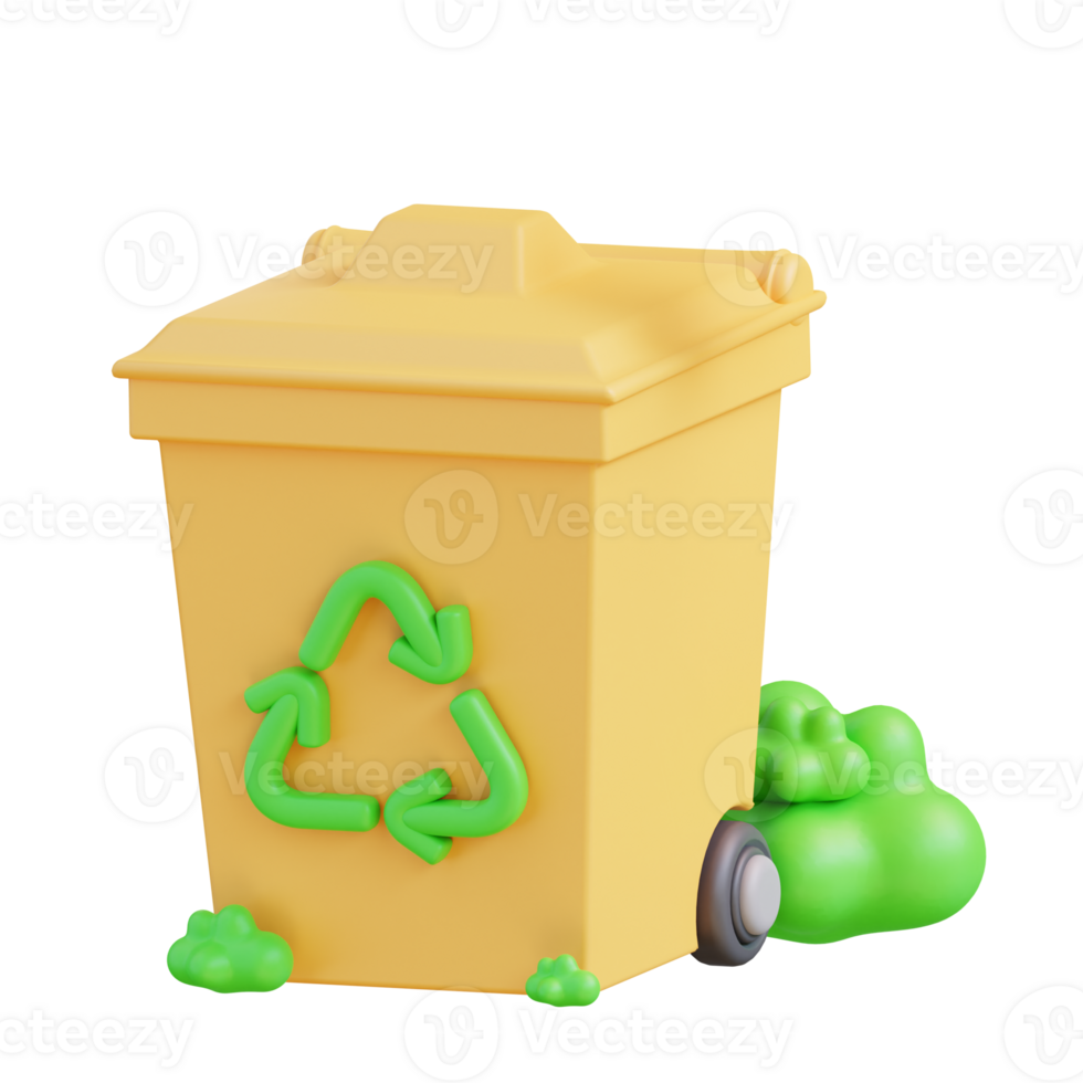 3d illustration of a recycling bin png