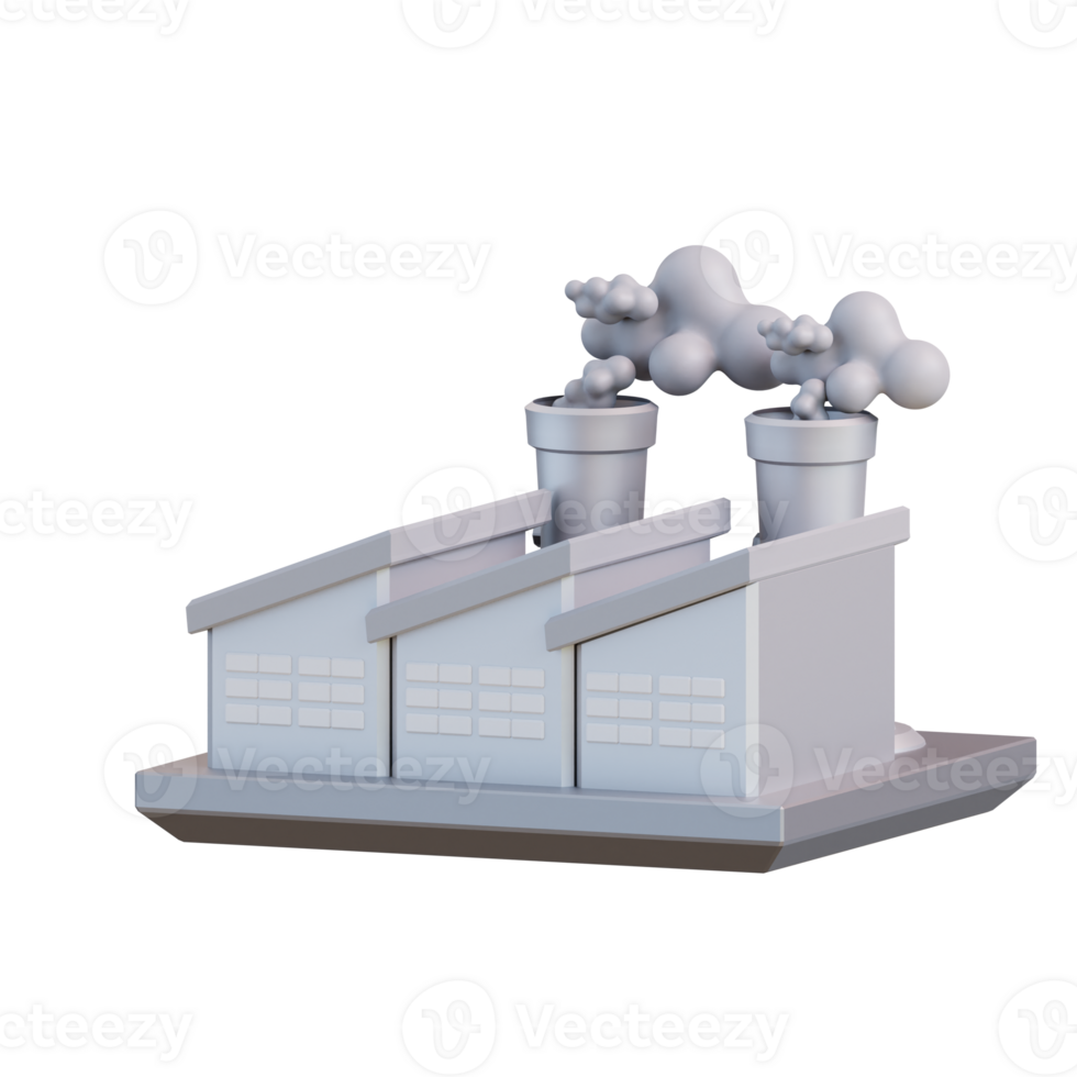 3d ilustração do ar poluição de fábrica png
