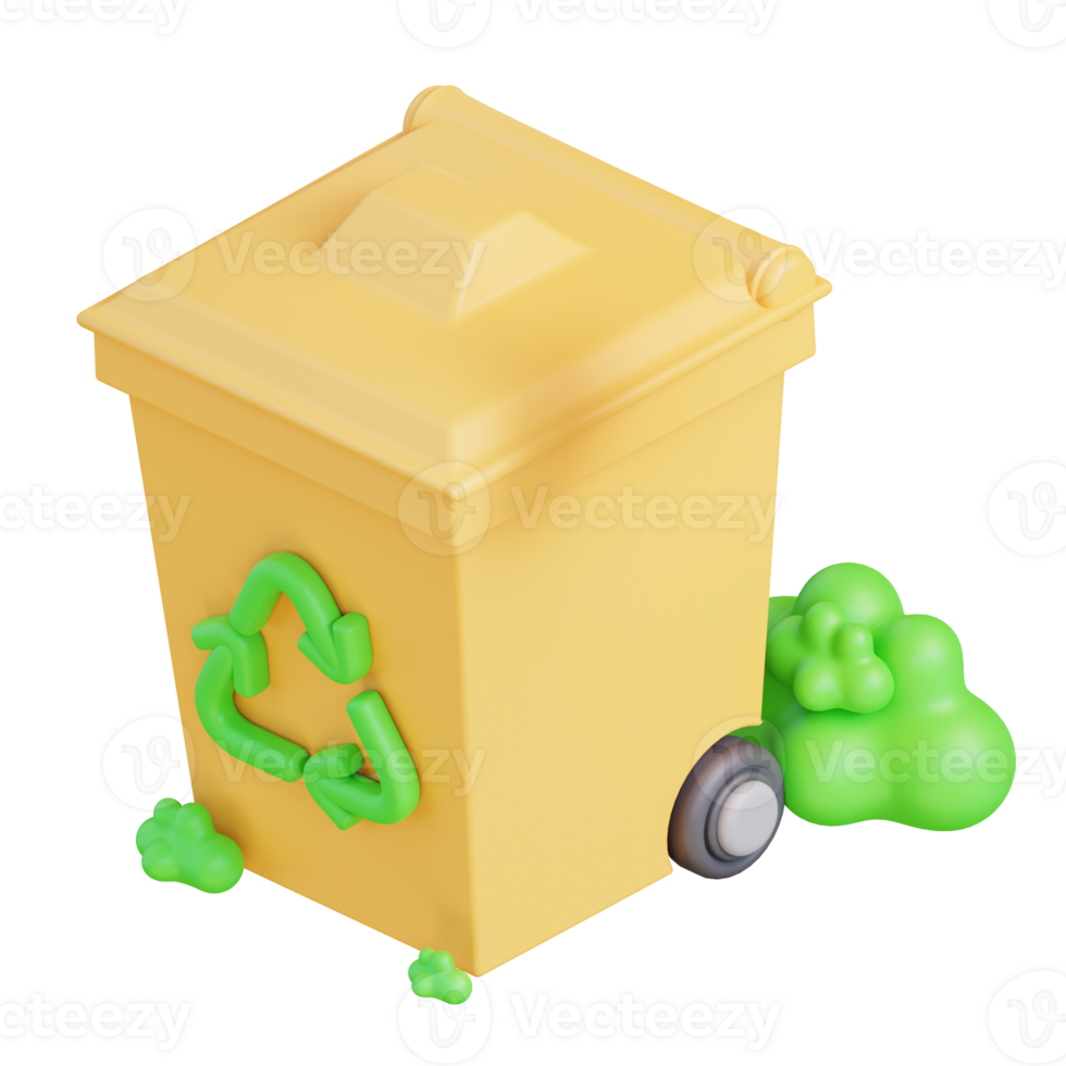 3d illustration of a recycling bin png