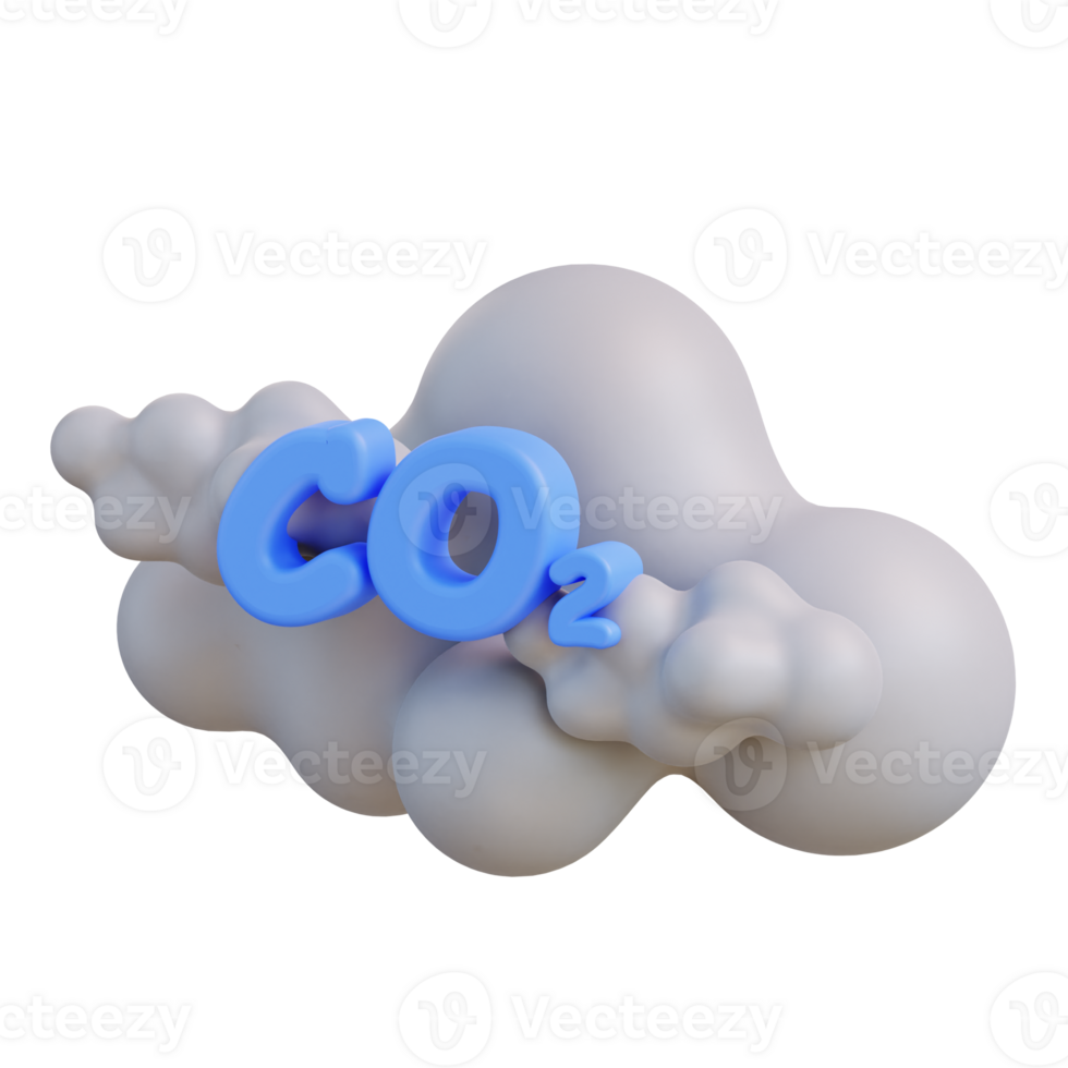 3d illustration of a cloud with carbon dioxide png