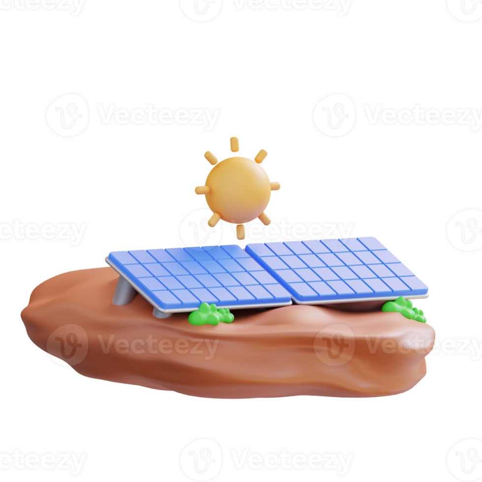 3d ilustração do uma solar painel png