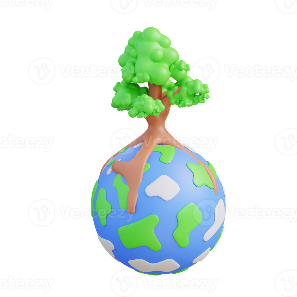 3d illustration of world forest png