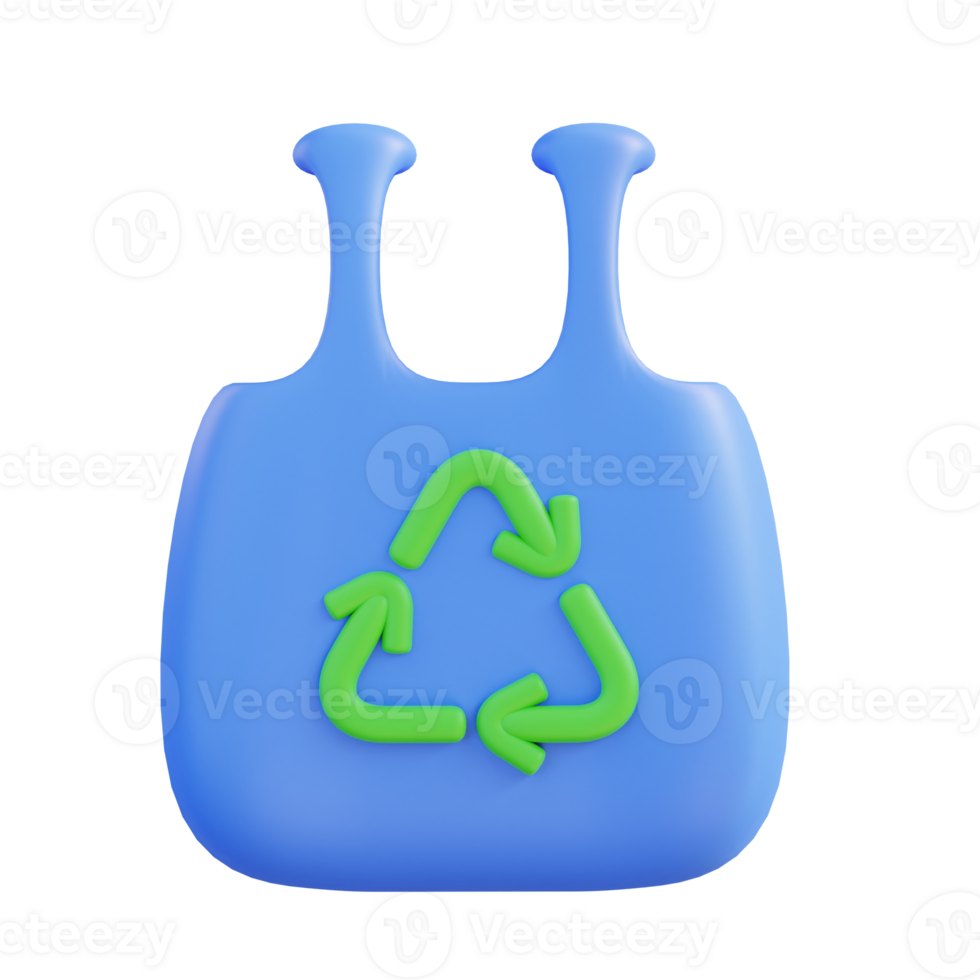 3d illustration of recycling bag png
