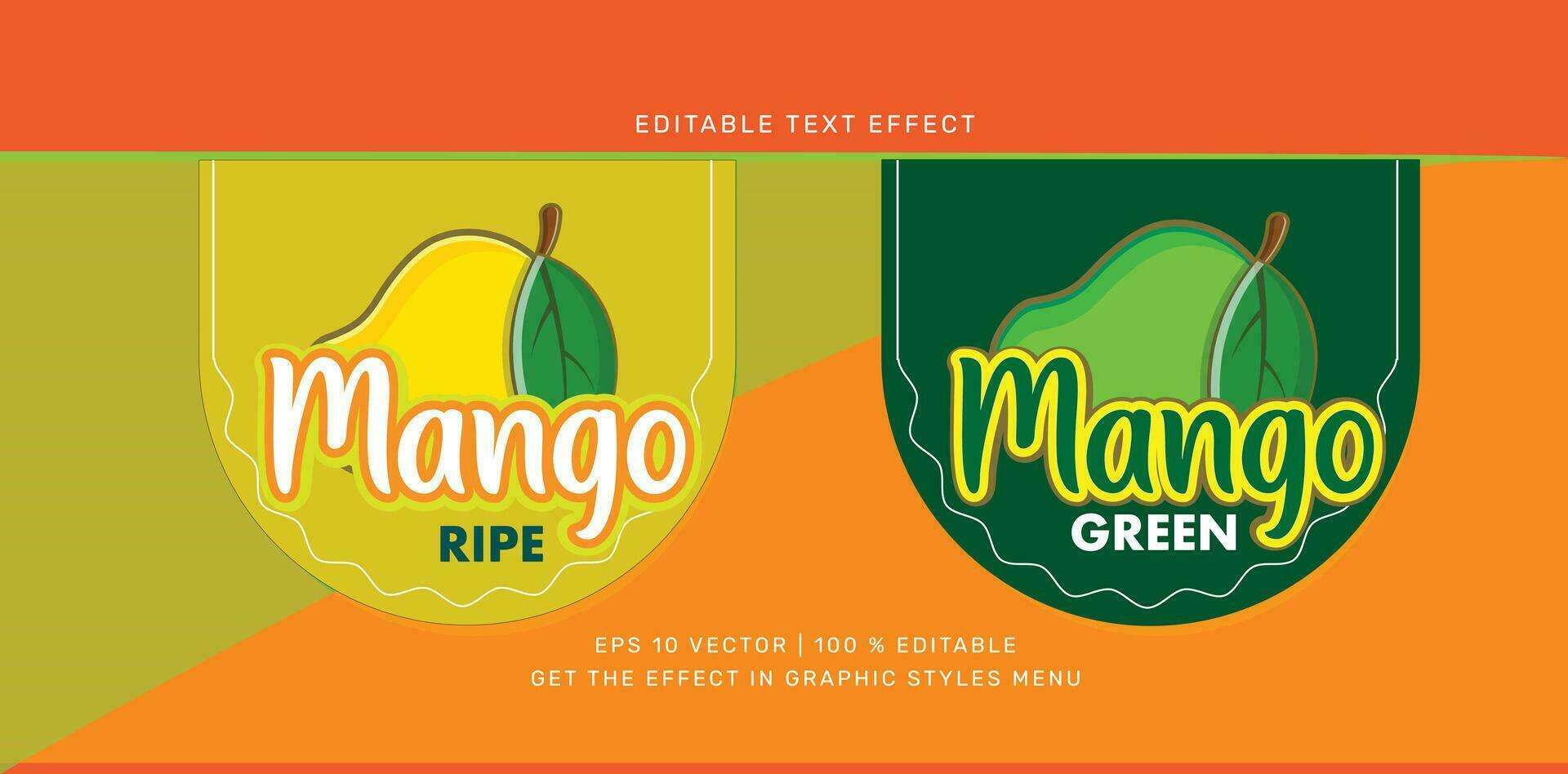 mango texto y logo editable vector