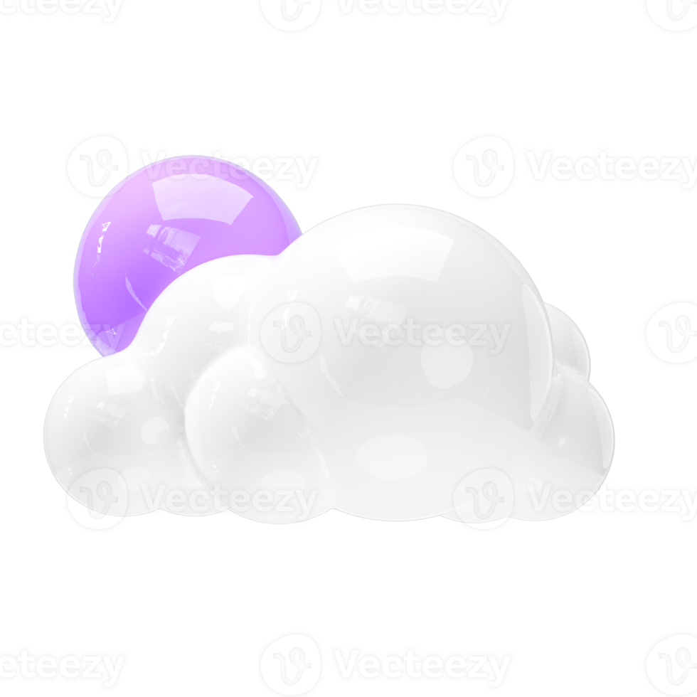 Night icon, cloud and full moon. Weather forecast sign png