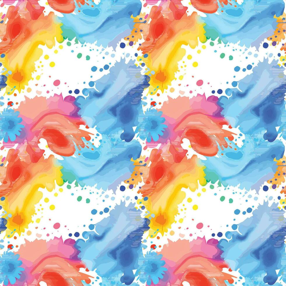 Abstract splash watercolor seamless pattern. vector